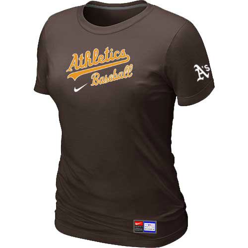 Oakland Athletics Nike Women's Brown Short Sleeve Practice T-Shirt,We sell and wholesale Oakland Athletics Nike Women's Brown Short Sleeve Practice T-Shirt on line form chian!