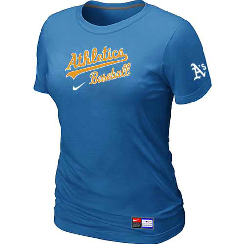 Oakland Athletics Nike Women's L.blue Short Sleeve Practice T-Shirt,We sell and wholesale Oakland Athletics Nike Women's L.blue Short Sleeve Practice T-Shirt on line form chian!