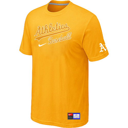 Oakland Athletics Yellow Nike Short Sleeve Practice T-Shirt,We sell and wholesale Oakland Athletics Yellow Nike Short Sleeve Practice T-Shirt on line form chian!