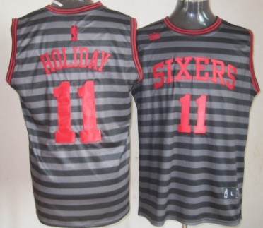 Philadelphia 76ers #11 Jrue Holiday Gray With Black Pinstripe Jerseys,We sell and wholesale Philadelphia 76ers #11 Jrue Holiday Gray With Black Pinstripe Jerseys on line form chian!