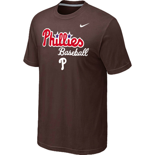 Philadelphia Phillies 2014 Home Practice T-Shirt - Brown,We sell and wholesale Philadelphia Phillies 2014 Home Practice T-Shirt - Brown on line form chian!