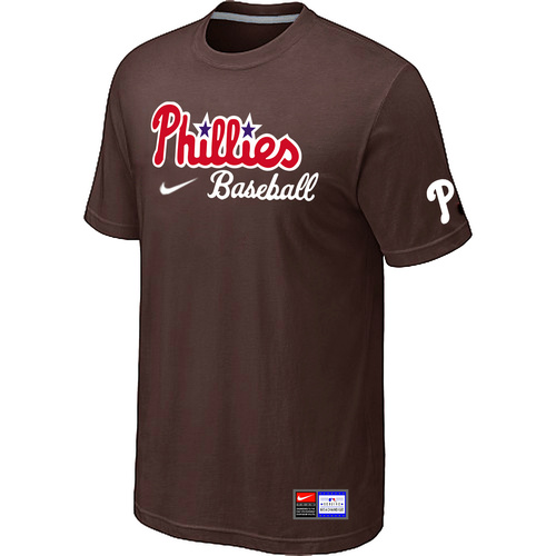 Philadelphia Phillies Nike Short Sleeve Practice T-Shirt Brown,We sell and wholesale Philadelphia Phillies Nike Short Sleeve Practice T-Shirt Brown on line form chian!