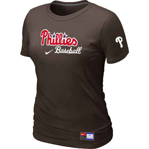 Philadelphia Phillies Nike Women's Brown Short Sleeve Practice T-Shirt,We sell and wholesale Philadelphia Phillies Nike Women's Brown Short Sleeve Practice T-Shirt on line form chian!