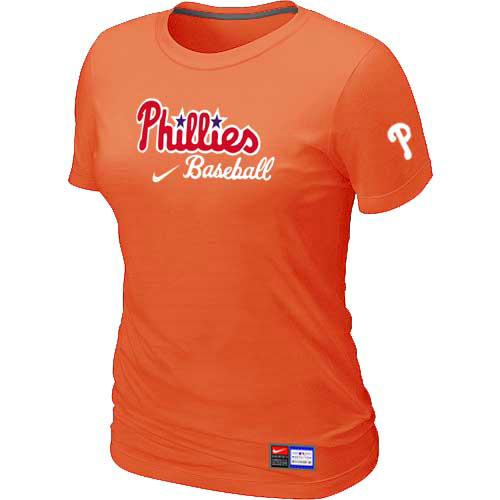 Philadelphia Phillies Nike Women's Orange Short Sleeve Practice T-Shirt,We sell and wholesale Philadelphia Phillies Nike Women's Orange Short Sleeve Practice T-Shirt on line form chian!