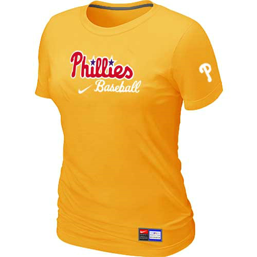 Philadelphia Phillies Nike Women's Yellow Short Sleeve Practice T-Shirt,We sell and wholesale Philadelphia Phillies Nike Women's Yellow Short Sleeve Practice T-Shirt on line form chian!