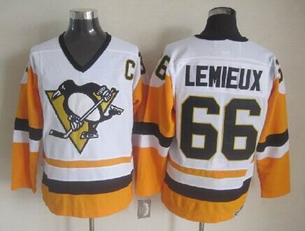 Pittsburgh Penguins #66 Mario Lemieux White Yellow CCM Throwback Jerseys,We sell and wholesale Pittsburgh Penguins #66 Mario Lemieux White Yellow CCM Throwback Jerseys on line form chian!