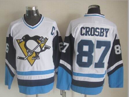 Pittsburgh Penguins #87 Sidney Crosby White Blue CCM Throwback Jerseys,We sell and wholesale Pittsburgh Penguins #87 Sidney Crosby White Blue CCM Throwback Jerseys on line form chian!