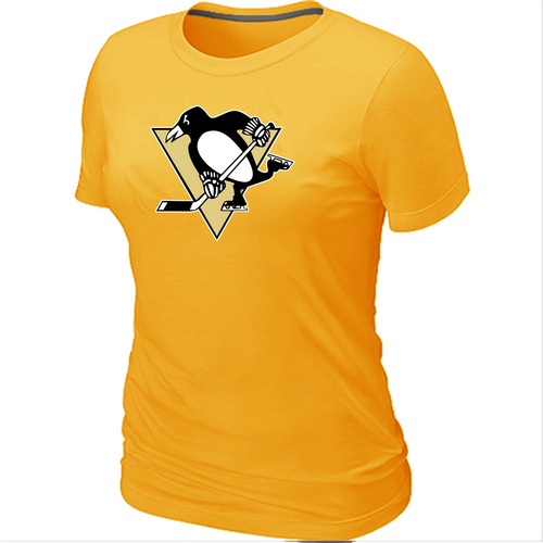 Pittsburgh Penguins Big & Tall Women's Logo Yellow T-Shirt,We sell and wholesale Pittsburgh Penguins Big & Tall Women's Logo Yellow T-Shirt on line form chian!