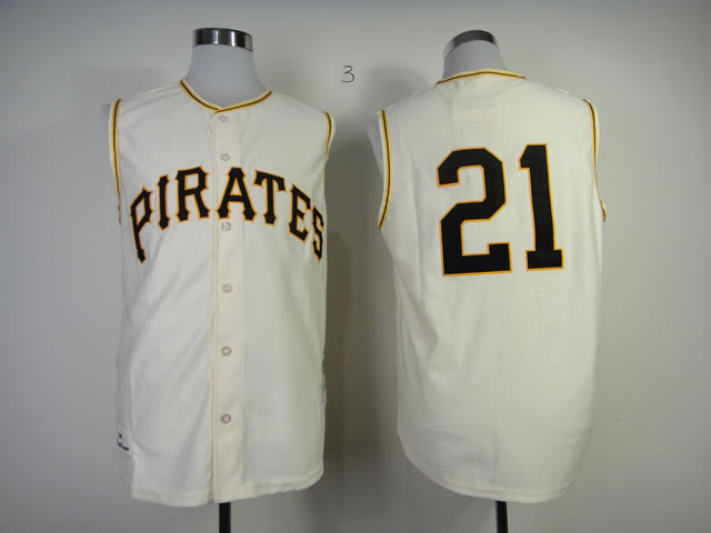 Pittsburgh Pirates #21 Roberto Clemente Cream Throwback Without Sleeves Jerseys,We sell and wholesale Pittsburgh Pirates #21 Roberto Clemente Cream Throwback Without Sleeves Jerseys on line form chian!