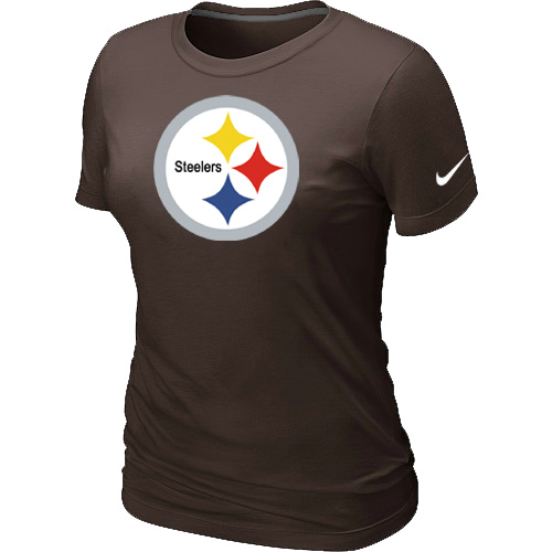 Pittsburgh Steelers Brown Women's Logo T-Shirt,We sell and wholesale Pittsburgh Steelers Brown Women's Logo T-Shirt on line form chian!