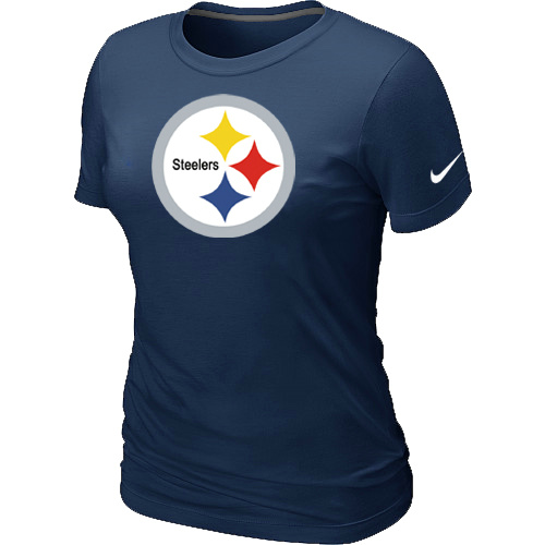 Pittsburgh Steelers D.Blue Women's Logo T-Shirt,We sell and wholesale Pittsburgh Steelers D.Blue Women's Logo T-Shirt on line form chian!
