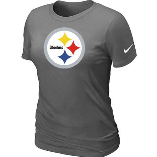 Pittsburgh Steelers D.Grey Women's Logo T-Shirt,We sell and wholesale Pittsburgh Steelers D.Grey Women's Logo T-Shirt on line form chian!