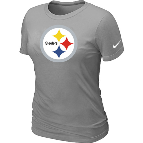 Pittsburgh Steelers L.Grey Women's Logo T-Shirt,We sell and wholesale Pittsburgh Steelers L.Grey Women's Logo T-Shirt on line form chian!