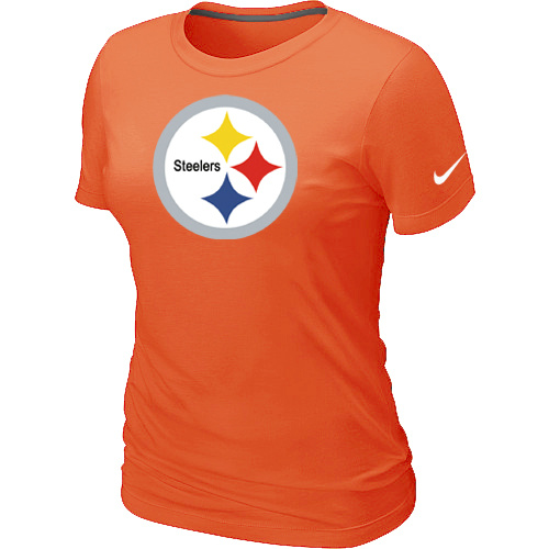 Pittsburgh Steelers Orange Women's Logo T-Shirt,We sell and wholesale Pittsburgh Steelers Orange Women's Logo T-Shirt on line form chian!