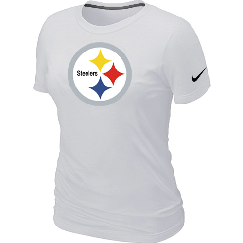 Pittsburgh Steelers White Women's Logo T-Shirt,We sell and wholesale Pittsburgh Steelers White Women's Logo T-Shirt on line form chian!