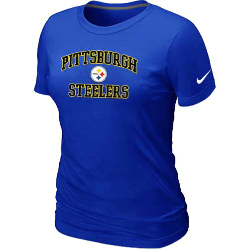 Pittsburgh Steelers Women's Heart & Soul Blue T-Shirt,We sell and wholesale Pittsburgh Steelers Women's Heart & Soul Blue T-Shirt on line form chian!