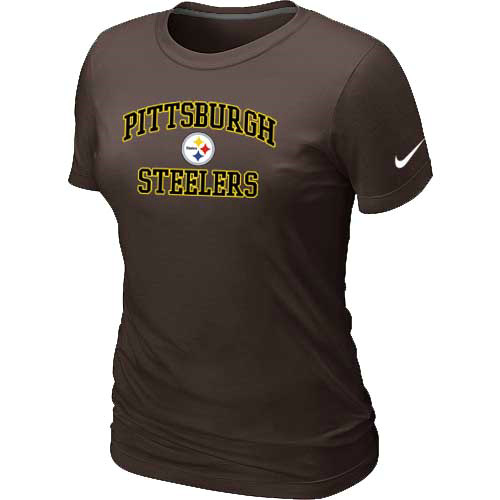 Pittsburgh Steelers Women's Heart & Soul Brown T-Shirt,We sell and wholesale Pittsburgh Steelers Women's Heart & Soul Brown T-Shirt on line form chian!