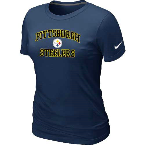 Pittsburgh Steelers Women's Heart & Soul D.Blue T-Shirt,We sell and wholesale Pittsburgh Steelers Women's Heart & Soul D.Blue T-Shirt on line form chian!