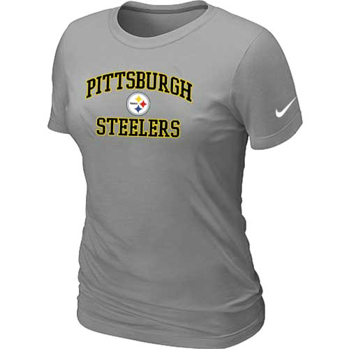 Pittsburgh Steelers Women's Heart & Soul L.Grey T-Shirt,We sell and wholesale Pittsburgh Steelers Women's Heart & Soul L.Grey T-Shirt on line form chian!