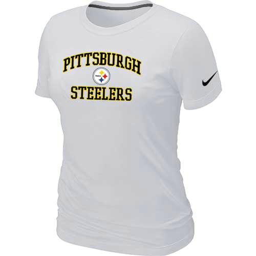 Pittsburgh Steelers Women's Heart & Soul White T-Shirt,We sell and wholesale Pittsburgh Steelers Women's Heart & Soul White T-Shirt on line form chian!