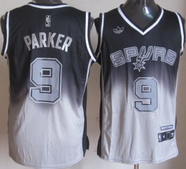 San Antonio Spurs #9 Tony Parker Black And Gray Fadeaway Fashion Jerseys,We sell and wholesale San Antonio Spurs #9 Tony Parker Black And Gray Fadeaway Fashion Jerseys on line form chian!