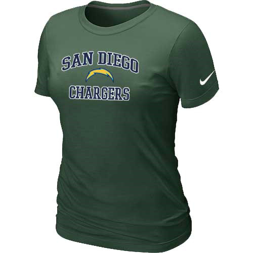 San Diego Charger Women's Heart & Soul D.Green T-Shirt,We sell and wholesale San Diego Charger Women's Heart & Soul D.Green T-Shirt on line form chian!