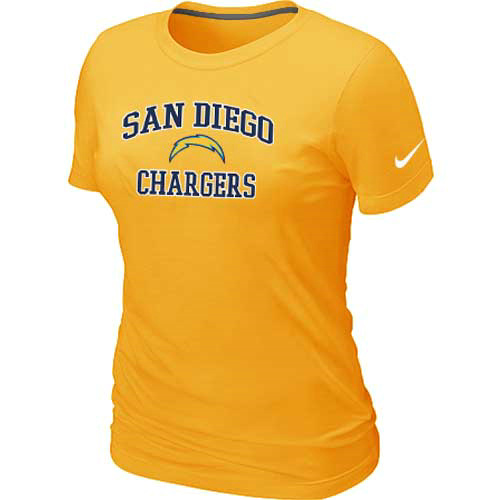 San Diego Charger Women's Heart & Soul Yellow T-Shirt,We sell and wholesale San Diego Charger Women's Heart & Soul Yellow T-Shirt on line form chian!