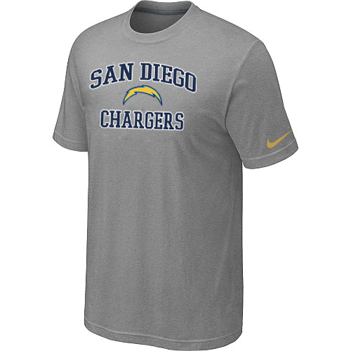 San Diego Chargers Heart & Soul Light grey T-Shirt,We sell and wholesale San Diego Chargers Heart & Soul Light grey T-Shirt on line form chian!