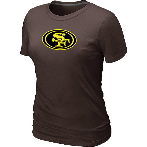 San Francisco 49ers Neon Logo Charcoal Women's Brown T-shirt,We sell and wholesale San Francisco 49ers Neon Logo Charcoal Women's Brown T-shirt on line form chian!