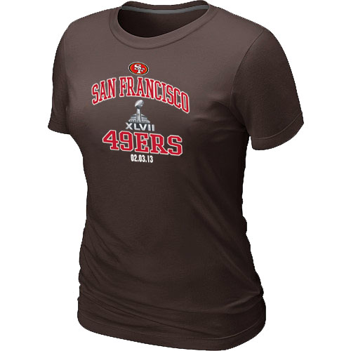 San Francisco 49ers Super Bowl XLVII Heart & Soul Brown Women's T-Shirt,We sell and wholesale San Francisco 49ers Super Bowl XLVII Heart & Soul Brown Women's T-Shirt on line form chian!