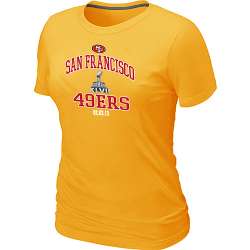 San Francisco 49ers Super Bowl XLVII Heart & Soul Yellow Women's T-Shirt,We sell and wholesale San Francisco 49ers Super Bowl XLVII Heart & Soul Yellow Women's T-Shirt on line form chian!