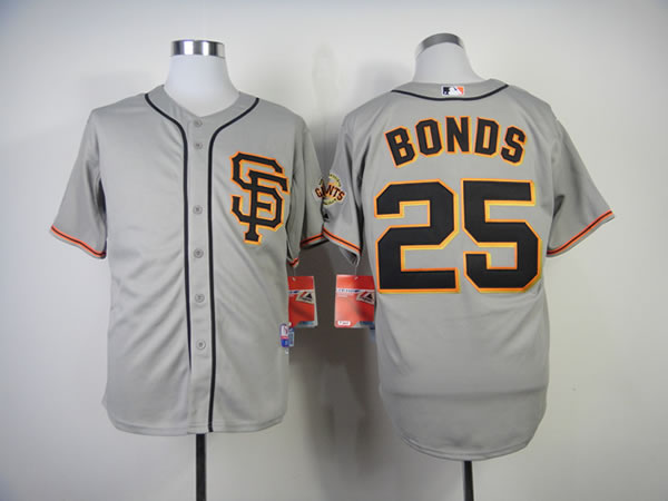 San Francisco Giants #25 Barry Bonds  Grey Throwback Jerseys,We sell and wholesale San Francisco Giants #25 Barry Bonds  Grey Throwback Jerseys on line form chian!