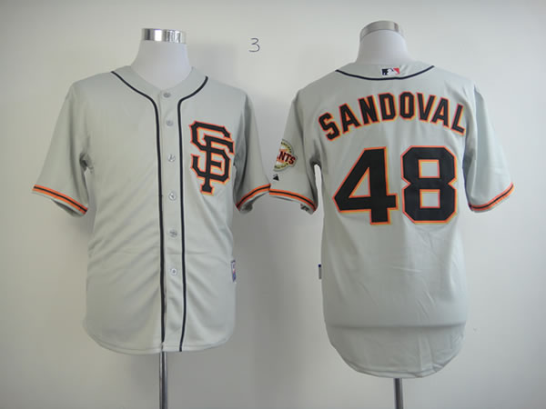 San Francisco Giants #48 Pablo Sandoval 2013 Gray SF Jerseys,We sell and wholesale San Francisco Giants #48 Pablo Sandoval 2013 Gray SF Jerseys on line form chian!