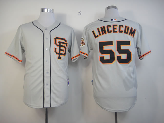 San Francisco Giants #55 Tim Lincecum 2013 Gray SF Jerseys,We sell and wholesale San Francisco Giants #55 Tim Lincecum 2013 Gray SF Jerseys on line form chian!