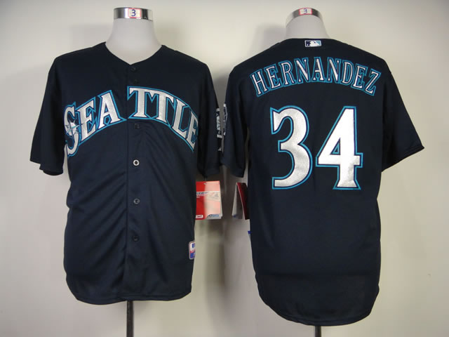 Seattle Mariners #34 Hernandez 2014 Navy Blue Jerseys,We sell and wholesale Seattle Mariners #34 Hernandez 2014 Navy Blue Jerseys on line form chian!