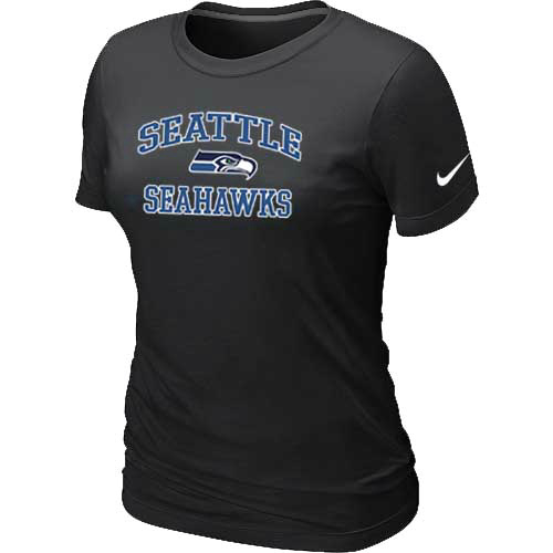 Seattle Seahawks Women's Heart & Soul Black T-Shirt,We sell and wholesale Seattle Seahawks Women's Heart & Soul Black T-Shirt on line form chian!