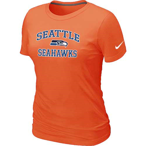 Seattle Seahawks Women's Heart & Soul Orange T-Shirt,We sell and wholesale Seattle Seahawks Women's Heart & Soul Orange T-Shirt on line form chian!