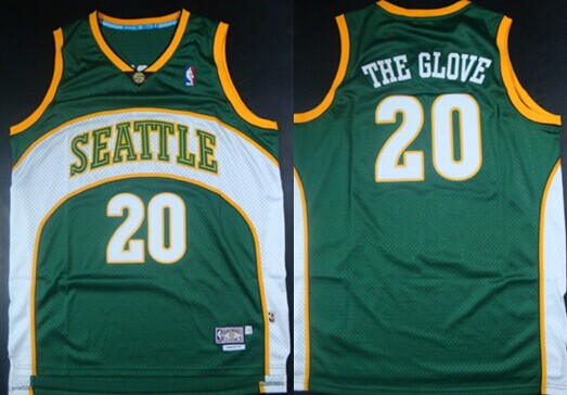 Seattle Supersonics #20 The Glove Nickname Green Swingman Throwback Jerseys,We sell and wholesale Seattle Supersonics #20 The Glove Nickname Green Swingman Throwback Jerseys on line form chian!