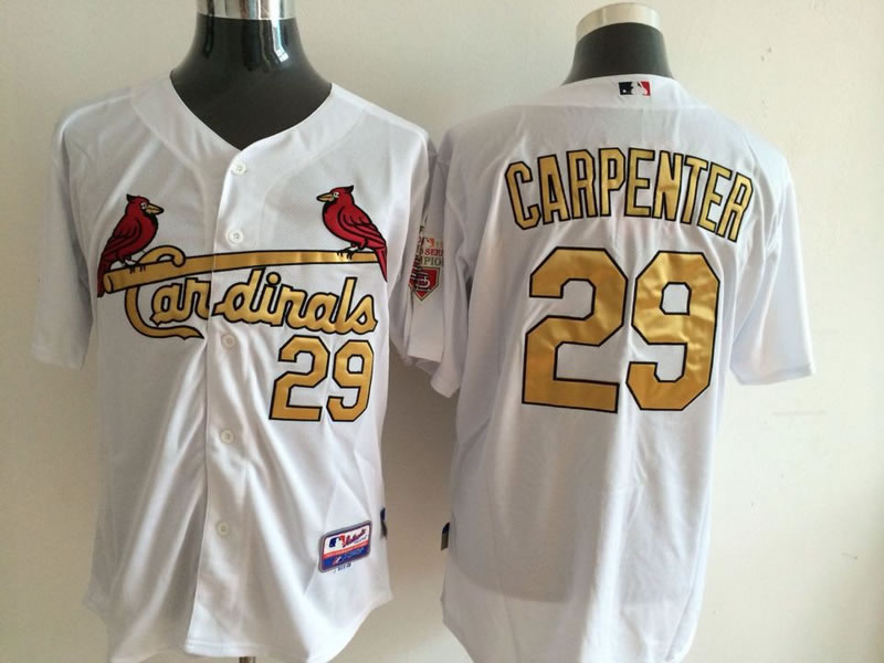 St. Louis Cardinals #29 Chris Carpenter White With Golden Jerseys,We sell and wholesale St. Louis Cardinals #29 Chris Carpenter White With Golden Jerseys on line form chian!