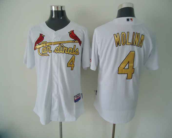 St. Louis Cardinals #4 Yadier Molina White With Golden Jerseys,We sell and wholesale St. Louis Cardinals #4 Yadier Molina White With Golden Jerseys on line form chian!