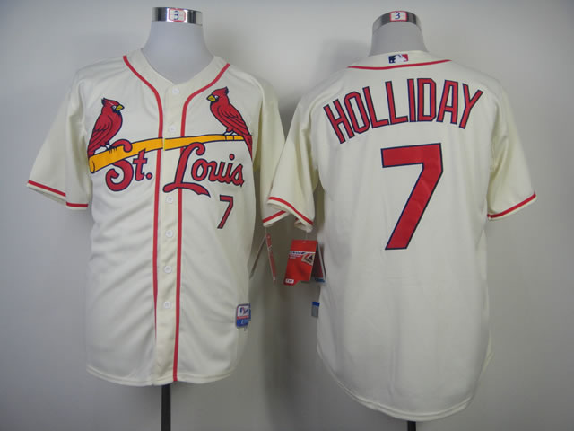 St. Louis Cardinals #7 Holliday Cream Jerseys,We sell and wholesale St. Louis Cardinals #7 Holliday Cream Jerseys on line form chian!