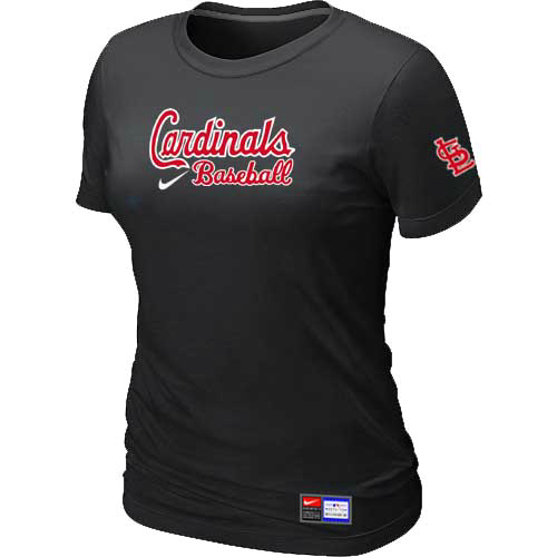 St. Louis Cardinals Nike Women's Black Short Sleeve Practice T-Shirt,We sell and wholesale St. Louis Cardinals Nike Women's Black Short Sleeve Practice T-Shirt on line form chian!