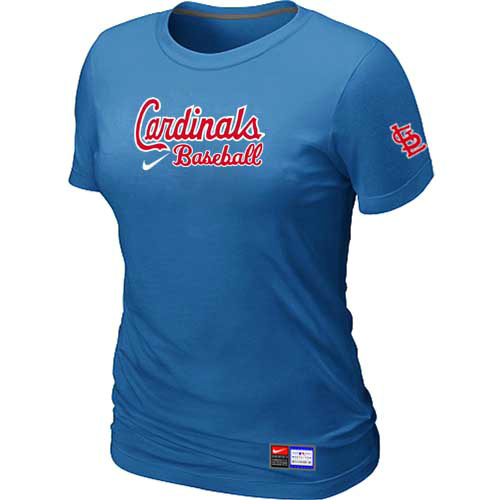 St. Louis Cardinals Nike Women's L.blue Short Sleeve Practice T-Shirt,We sell and wholesale St. Louis Cardinals Nike Women's L.blue Short Sleeve Practice T-Shirt on line form chian!