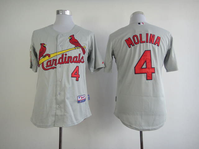 St.Louis Cardinals #4 Molina Grey Jerseys,We sell and wholesale St.Louis Cardinals #4 Molina Grey Jerseys on line form chian!