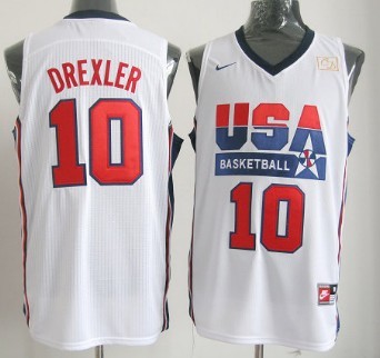 Team USA Basketball #10 Clyde Drexler White Throwback Jerseys,We sell and wholesale Team USA Basketball #10 Clyde Drexler White Throwback Jerseys on line form chian!