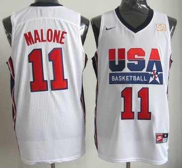 Team USA Basketball #11 Karl Malone White Throwback Jerseys,We sell and wholesale Team USA Basketball #11 Karl Malone White Throwback Jerseys on line form chian!