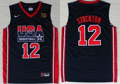 Team USA Basketball #12 John Stockton Navy Blue Throwback Jerseys,We sell and wholesale Team USA Basketball #12 John Stockton Navy Blue Throwback Jerseys on line form chian!
