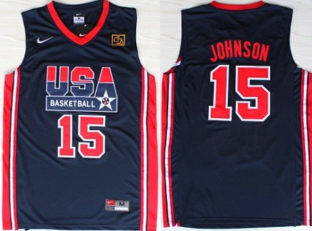 Team USA Basketball #15 Magic Johnson Navy Blue Throwback Jerseys,We sell and wholesale Team USA Basketball #15 Magic Johnson Navy Blue Throwback Jerseys on line form chian!