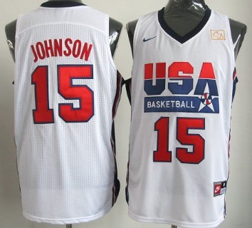 Team USA Basketball #15 Magic Johnson White Throwback Jerseys,We sell and wholesale Team USA Basketball #15 Magic Johnson White Throwback Jerseys on line form chian!