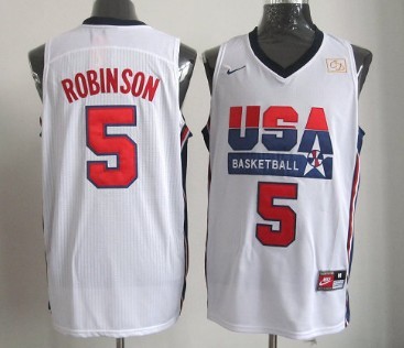 Team USA Basketball #5 David Robinson White Throwback Jerseys,We sell and wholesale Team USA Basketball #5 David Robinson White Throwback Jerseys on line form chian!